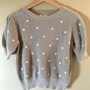 Lucky Brand gray short sleeve sweater